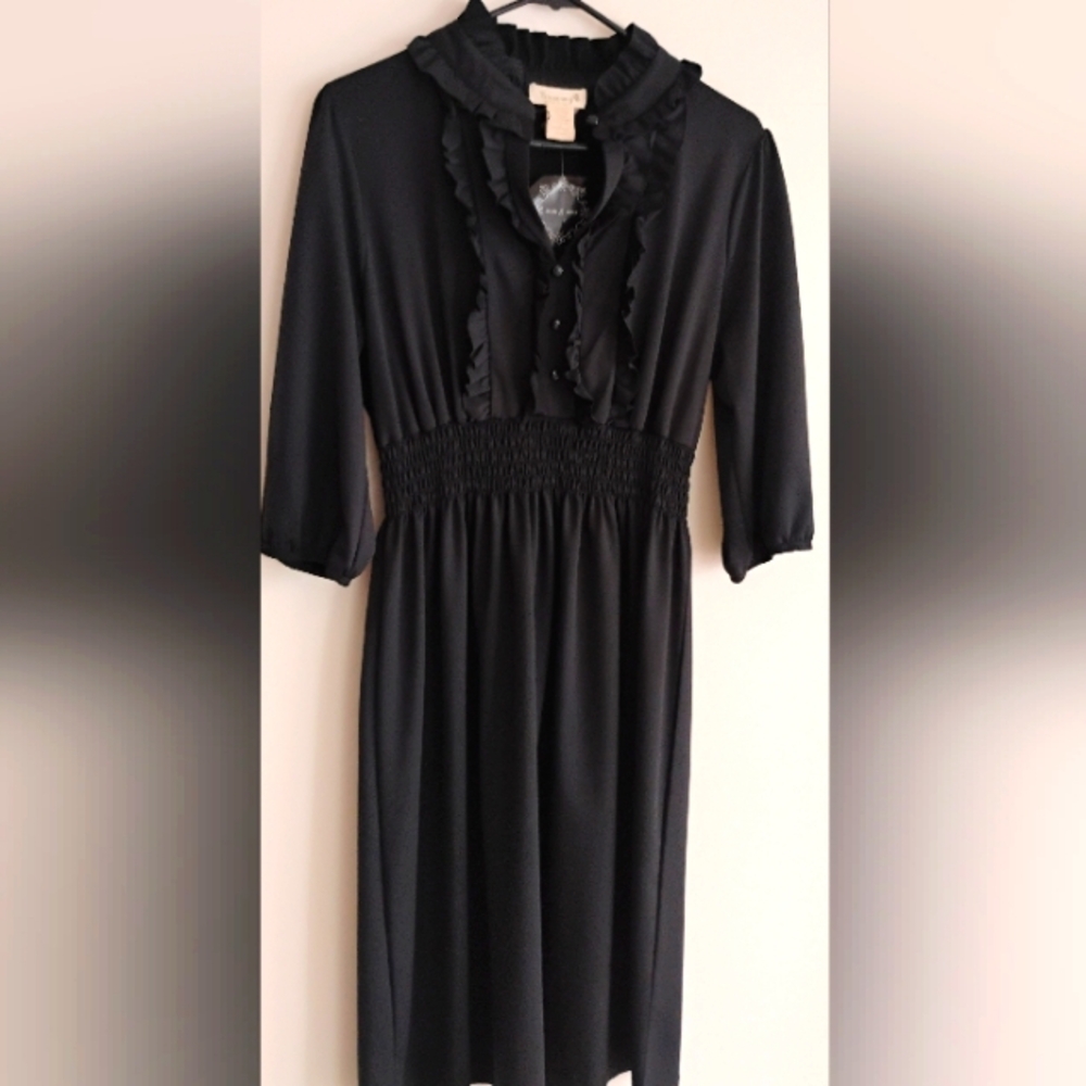 NEW Sam & Max Black Ruffle Victorian Whimsigoth Witchy Corpcore Bridgerton Dress